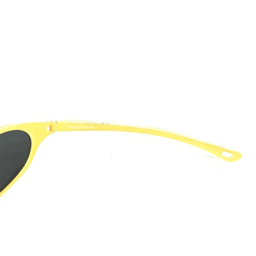 Vaurnet Kids Sunglasses POUILLOUX B850 Clear Yellow Wrap Frames with Blue Lenses - Picture 7 of 11