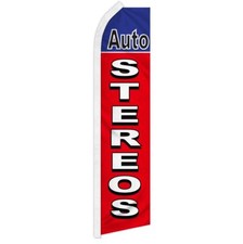 10 x "AUTO STEREOS" advertising super flag swooper banner business car radio r/b