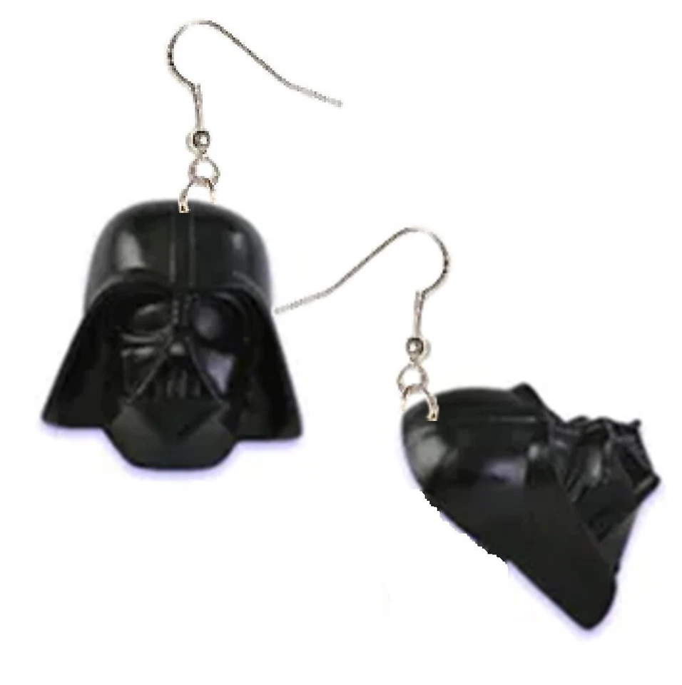 Huge Funky DARTH VADER EARRINGS Star Wars Sci-Fi Villain Force Costume Jewelry - Image 3 of 3