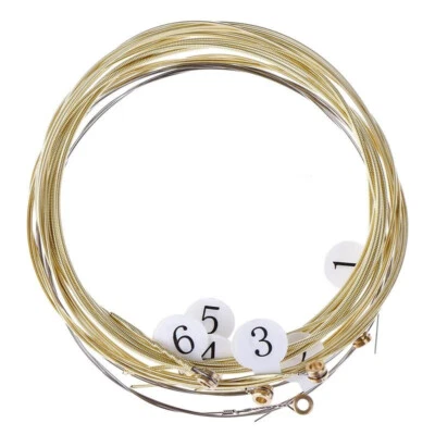 MARKENLOS 6x Gitarrensaiten für Westerngitarre Akustikgitarre Stahlsaiten Seite DE