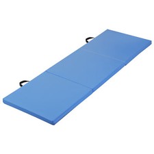 2" Thick Tri-fold Folding Gym Exercise Mat Workout Yoga w/Carrying Handle Blue