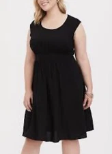 TORRID Black Textured Skater Dress Fit Flare Size 3 3X