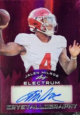 Jalen Milroe 2024 Leaf Electrum #CLA-JM1 Crystallography Auto /4