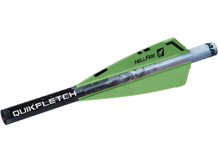 Fletching estabilizador Quikfletch Hellfire - blanco/verde paleta de 3" Foto 2 de 2