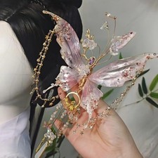 Fairy Butterfly Hair Clip - Pink Butterfly Wings Hair Accessories with Tassel...