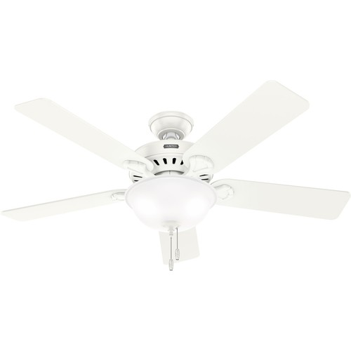 Hunter Fan 52 inch Fresh White Indoor Ceiling Fan with Light and Pull Chain