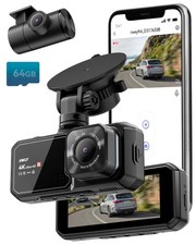 4K Dash Cam Front and Rear for Cars, Dual UHD Camera with WiFi, Free 64GB Car...