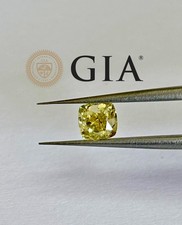 GIA Certified Natural Fancy Yellow Cushion Diamond SI1 1.01ct Untreated 1813.86 per carat