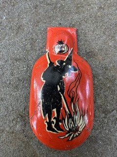 Old Vintage Halloween Clicker Noisemaker Decoration Kirchhof WITCH BROOM PUMPKIN