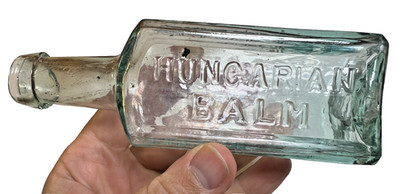 Antique Perry's Hungarian Bottle Open Pontil Crude Applied Lip Whittled New York