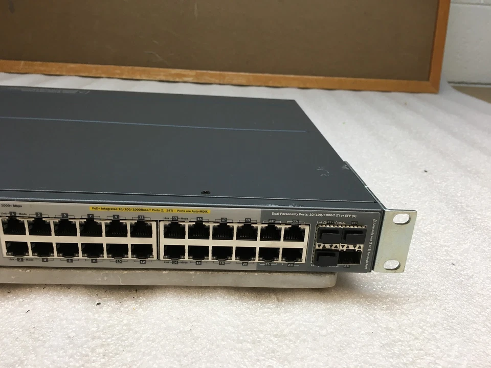 HP 2920-24G J9727A 24-Port Gigabit PoE+ Ethernet Managed Switch w/ Rack Ears - Image 3 of 4