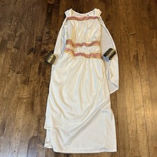 Rubie  s Forum Greek Goddess Costume Girls L 12-14 Cream Pink Gold Roman Cuffs