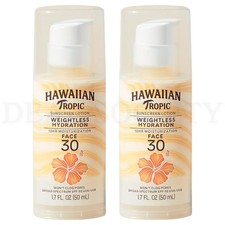 Hawaiian Tropic Weightless Hydration Lotion Sunscreen SPF 30 1.7oz Lot of 2
