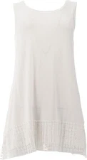 LOGO Layers by Lori Goldstein Tank Top w/Broomstick Hem-Alabaster-Large- A469690