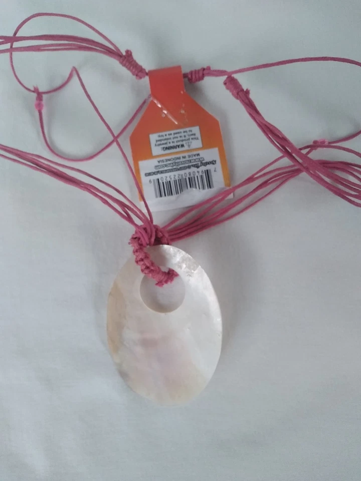 Painted MOP Shell Ethnic Hawaiian Polynesia Necklace Boho  22" US  Seller New - Image 4 of 4