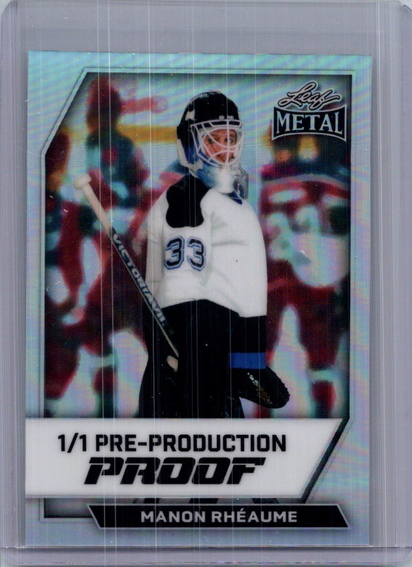 Manon Rheaume 2026 Leaf Metal Hockey 1/1 Pre Production Proof