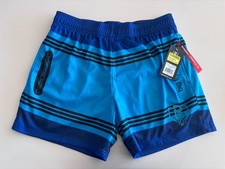 Baseball Lifestyle 101 Boys Blue Mesh Striped Athletic Shorts Size S Lightweight