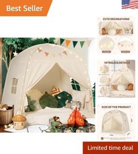 Charming Cream Teepee Tent for Kids - Perfect Imaginative Gift for Playtime