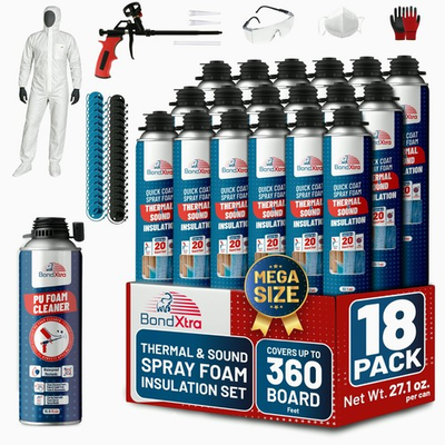 #ad #ad Spray Foam Insulation Kit 18 x 32.80 oz 930 gr 480 Board feet Self Expandin $218.99