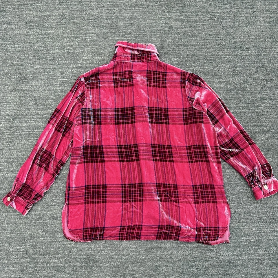 Camisa Soft Surroundings Mujer Grande Pequeña Rosa Terciopelo Novio Túnica Cuadros Foto 3 de 4