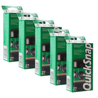 5x Fujifilm QuickSnap Flash 400 One-Time-Use Disposable Camera (27 Exposures)