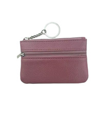 Women Key Ring Leather Mini Purse Coin Small Change Bag Card Wallet Pouch Zip up