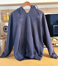 Vintage Carhartt K184 Heavyweight Hoodie Sweatshirt Blue Men s Medium USA Work