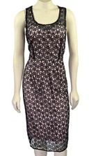 NWT Ann Taylor $198 Black Lace overlay women's Sheath Dress Sz 8