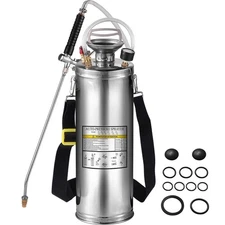 3 Gal. Stainless Steel Sprayer, Set with 20 In. Wand& Handle& 3 Ft. Reinforced H
