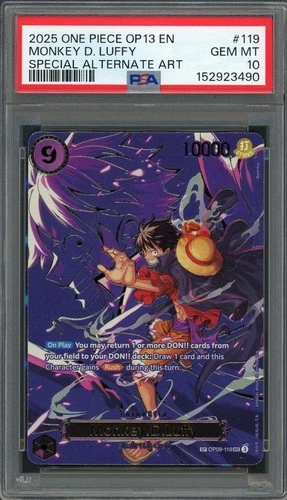 PSA 10 Monkey D. Luffy (SP Alt Art) OP13 OP09-119 EN One Piece B14