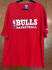 NWOT Vintage Chicago Bulls Shirt Mens Large Red NBA Basketball Champion 90s Tee