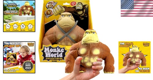 Stretchy Monkey Fidget Toy - Ideal Squishy Stress Relief Plush for All Ages - Picture 2 of 8