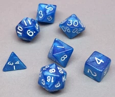 Dungeons & Dragons Role Playing Dice Set 7 Pieces -Sparkly Blue- 554