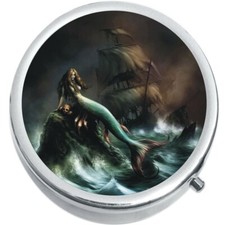 Mermaid Pirate Ship Medicine Vitamin Pill Box
