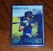 2021 Panini Diamond Kings Gallery of Stars Holo Blue /99 Christian Yelich #GS-15