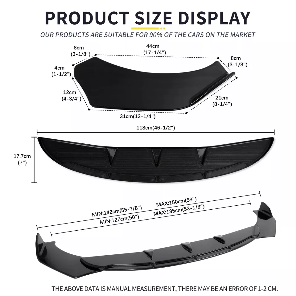 Front Bumper Lip Spoiler Lower Splitter Chin Glossy Black For Chevrolet Camaro Foto 4 de 4