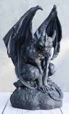 Warden Large Cathedral Guardian Crouching Winged Gargoyle Statue 12.5"H Fantasy