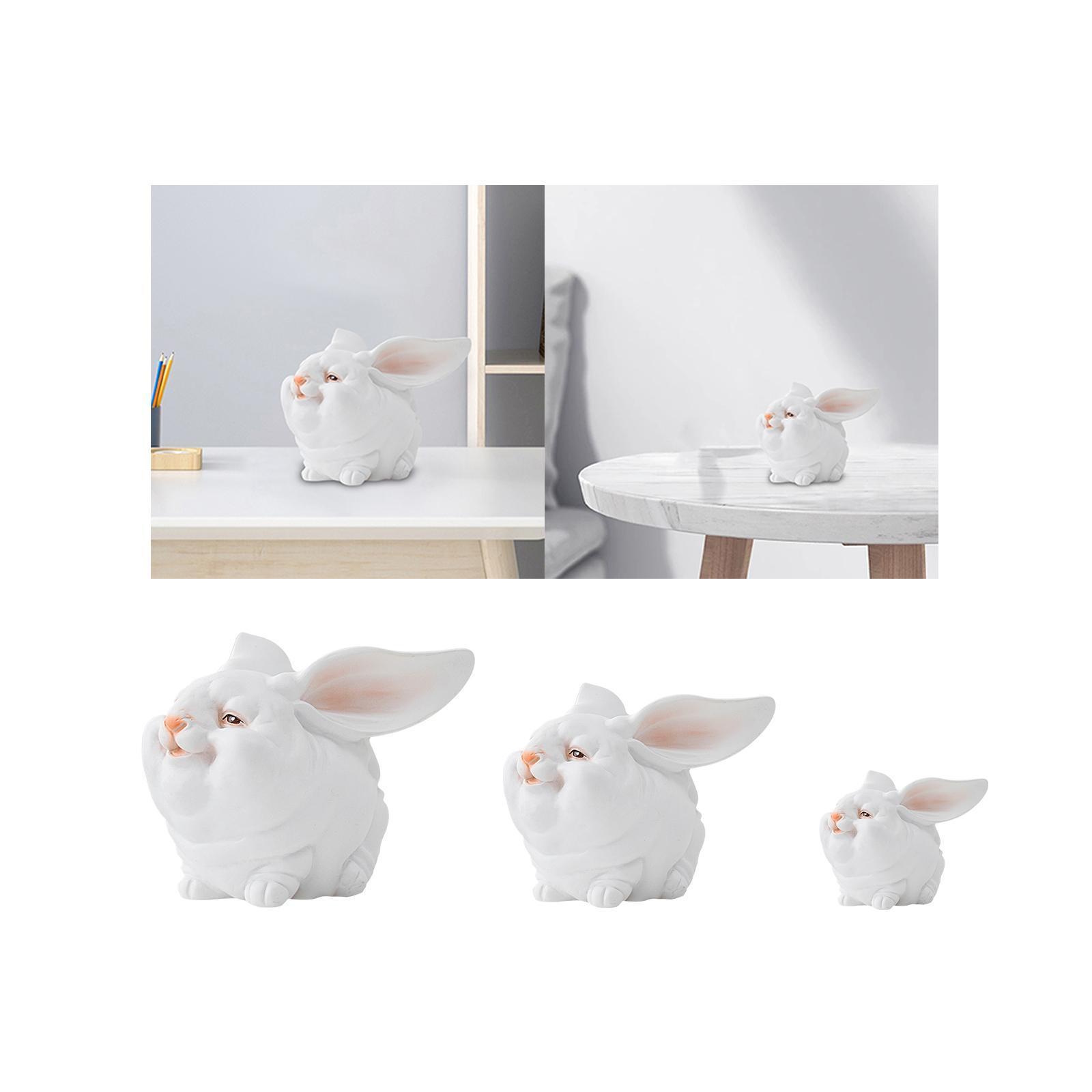 Little White Rabbit Micro Landscape Craft Rabbit Figures for Office ...