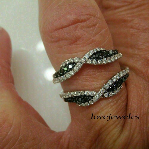 2CT Lab Created Round Cut Diamond Wedding Band Ring Enhancer 925 Sterling Silver - Bild 6 von 7