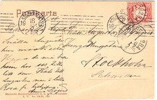 Bayern sch&ouml;ne SW-AK ab N&uuml;rnberg 16.5.1908 nach Stockholm gelaufen