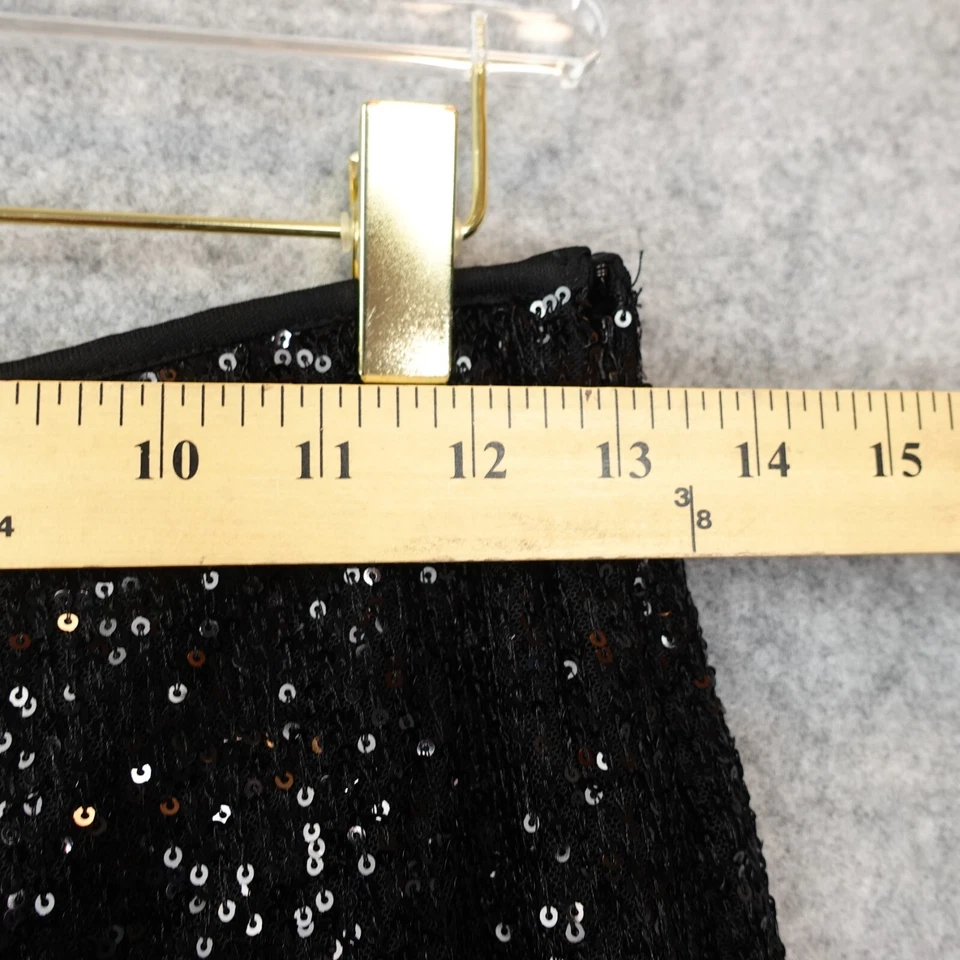 Sequin All Over Pants ELIE TAHARI S 黑色宽腿鸡尾酒 Glam Party 26/30  — 第 4/4 张图片