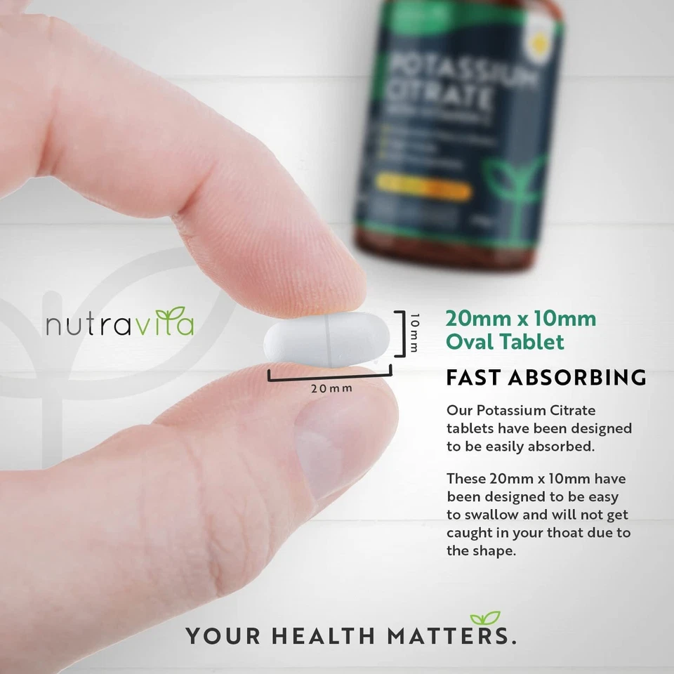 Potassium Citrate w/ Vit C - 180 Vegan Tablets - Muscles, Nerves, Electrolytes - Image 2 of 4