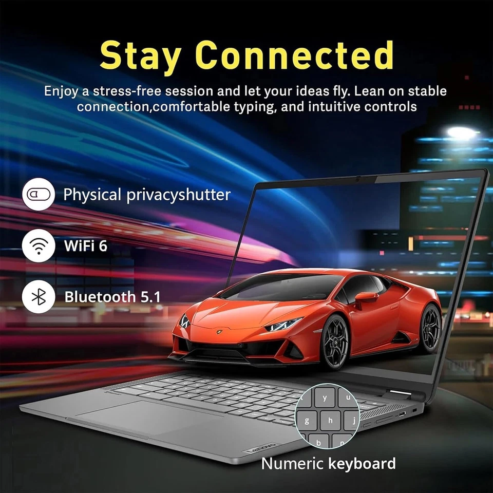 Lenovo Chromebook 15.6" FHD Intel N4500 4GB RAM 64GB eMMC - Up to 256GB SD Card - Image 3 of 4