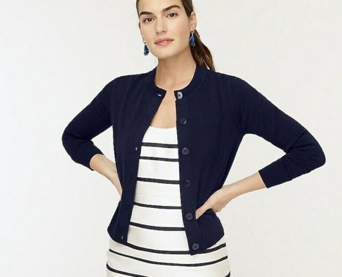 J Crew Women's Navy Cardigan sweater 