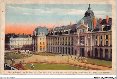AGMP4-0320-35 - RENNES - le palais du commerce et les jardins sur la vilain