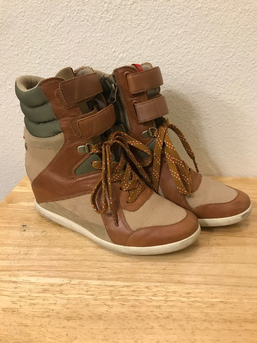 Reebok Alicia Keys Wedge High Heel Trainer Women Athletic Multi Brown Red