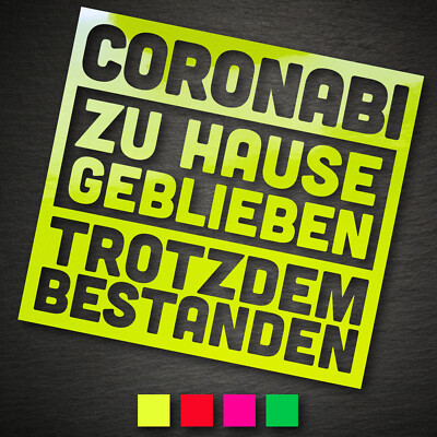 20561 Coronabi Aufkleber 231x210mm NEON Farbwahl Corona Grippe Seuche Decal