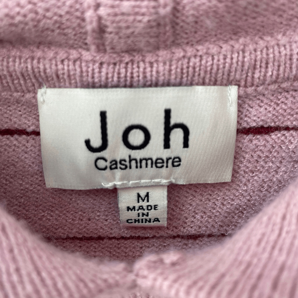 Joh Cashmere Pink Burgundy Hoodie Sweater M - image 5