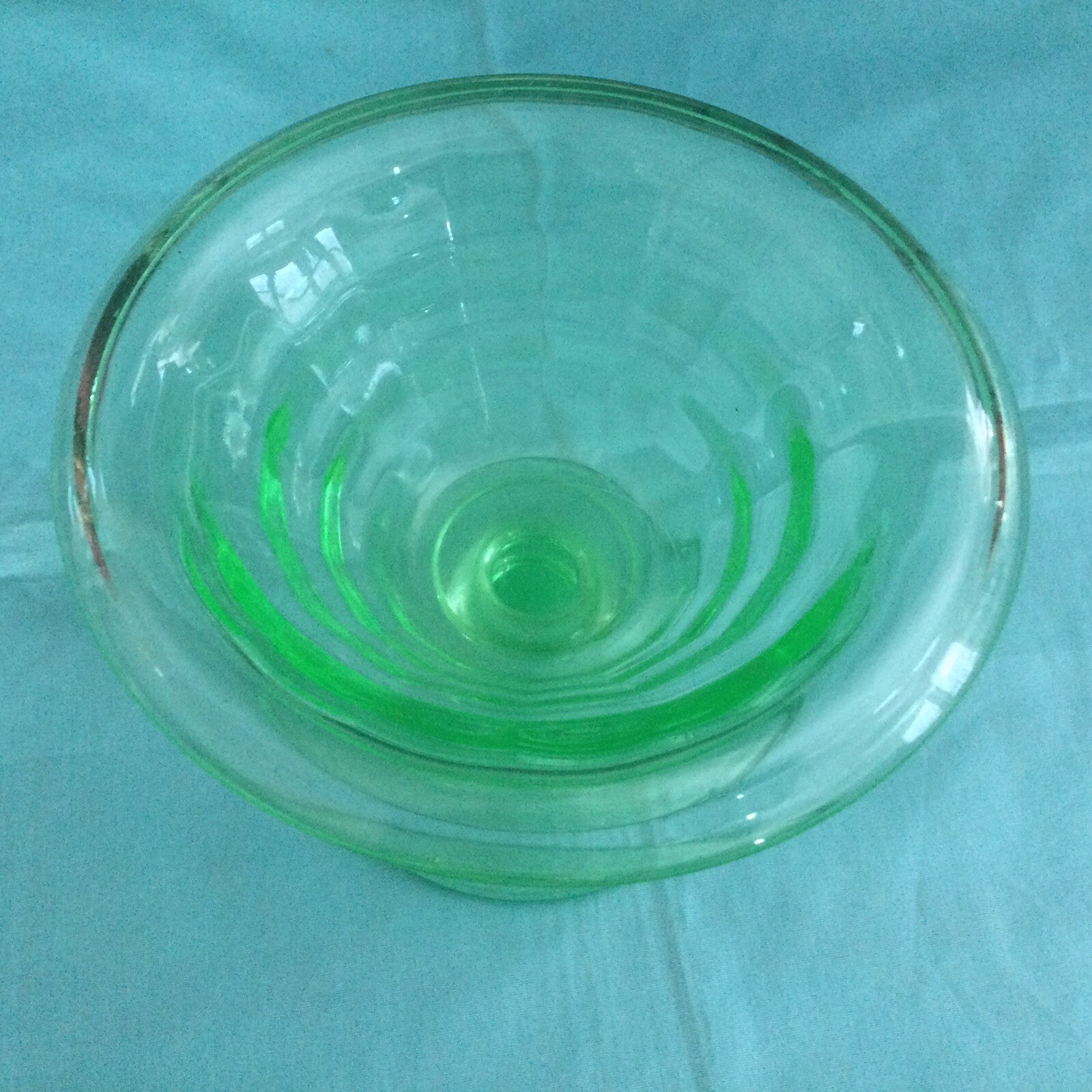 Vintage Green Vaseline Glass Compote eBay