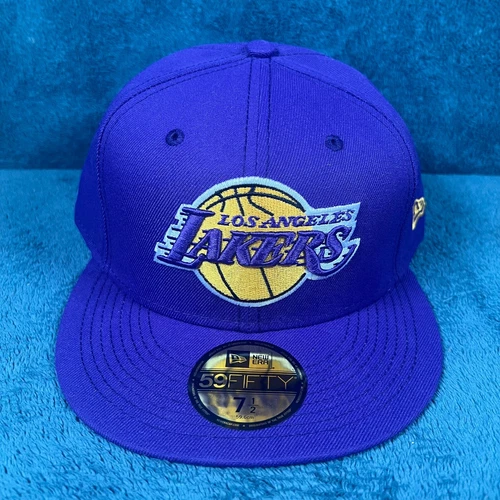 New Era 59FIFTY Los Angeles Lakers Purple NBA Embroidered Fitted Hat 7 1/2 New